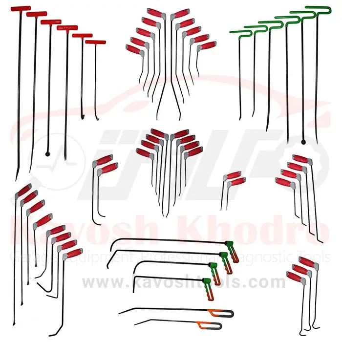 55pieces-4rounds میله های صافکاری PDR ترک دسته آمریکایی 55 پارچه با 4 گردون