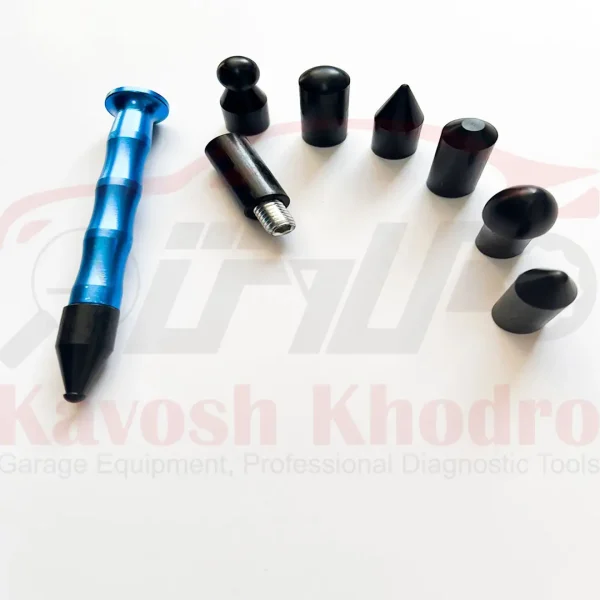 ست قلم نیشگیر آبی با 8 سری