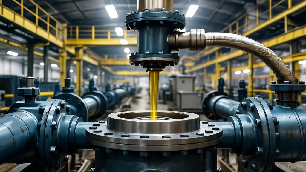 ساکشن روغن در حال کار در محیط صنعتی