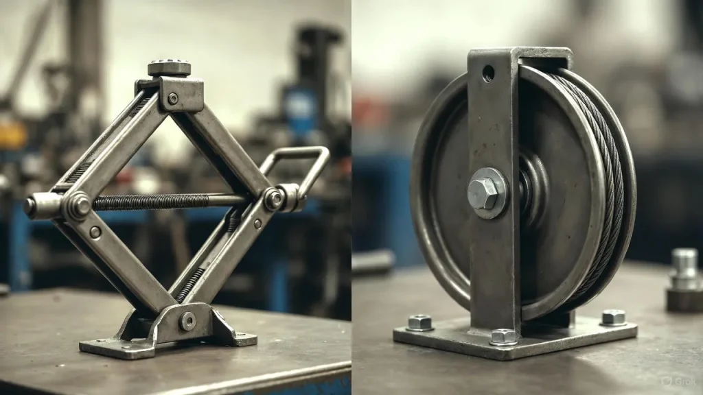 01c9fcbf af19 4f3f 8e86 5b89ce25bf4b4 جک قیجی دستی و قرقره بالابر